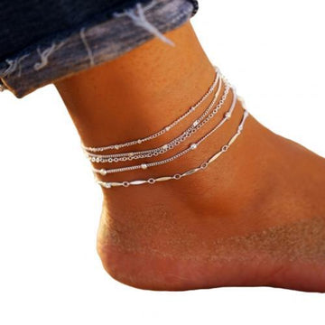 5Pcs/Set Women Beads Charm Chain Ankle Bracelet Beaded Bohemian Anklet For Women Barefoot Sandals Foot Leg Bracelet Jewelry Gift daiiibabyyy